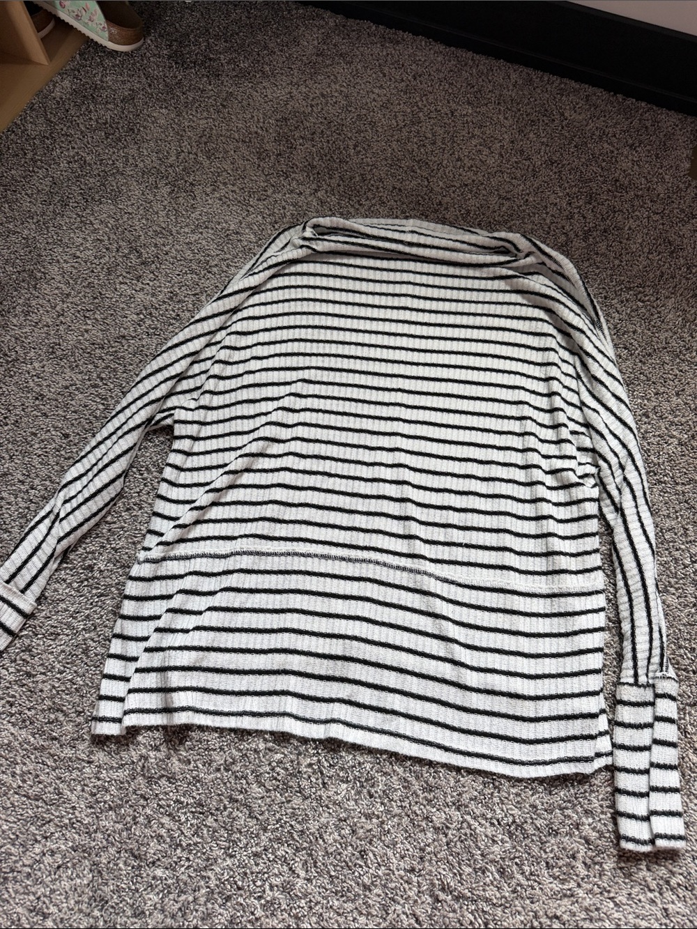 Maurices Black & White Striped Long Sleeve Top